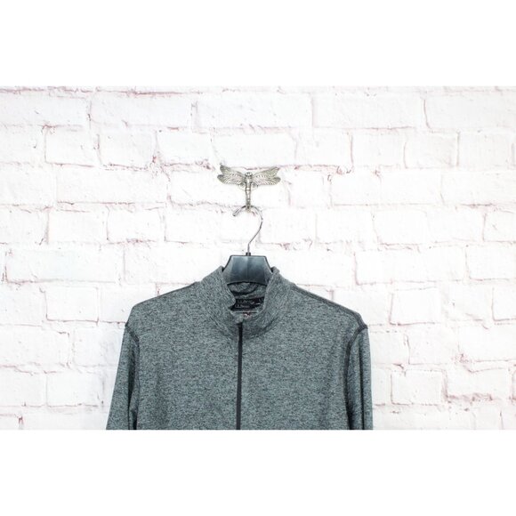 LL Bean VentureSoft Pullover Sweatshirt Quarter Zip Black Marl Size S - Picture 2 of 11